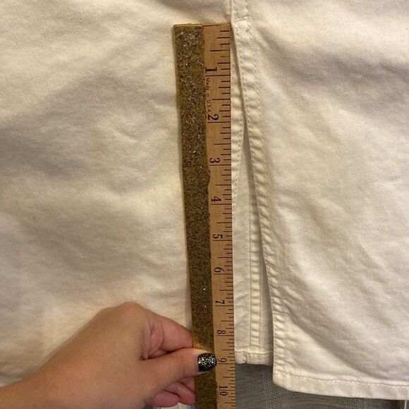 Loft White Denim Slit Front Skirt - Picture 12 of 12